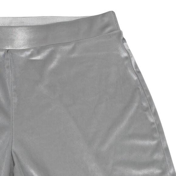 White House Black Market Pants Womens Large Short Gray Wide Leg Velvet Relaxed - Picture 4 of 12